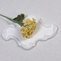 Bouquet de fleurs artificielles en laine d'hortensia, tissées à la main, pour cadeaux d'anniversaire et de Noël, fleurs séchées au crochet, vente en gros florale