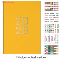 Cuaderno de diario con logotipo personalizado, cuaderno A5 de tapa dura de cuero PU texturizado con Pegatina autoadhesiva