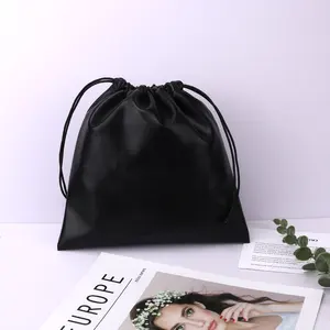 Черный Водонепроницаемый купальник из искусственной кожи с тисненым логотипом на заказ, косметичка, роскошная подарочная упаковка на шнурке, сумка-мешок из кожи с защитой от пыли