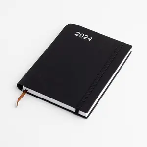 2024 all'ingrosso personalizzato A5 con cinturino elastico Pu Journal Diary Notebook stampato Logo del marchio diario blocco Note taccuino nota in pelle Pu
