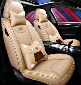 Housse de siège de voiture en cuir de luxe, motif dessin animé, ensemble complet, ajustement universel pour voiture - Product Image 5