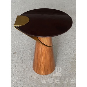 Exclusive Design Living Room Furniture Modern Stainless Steel Side <b>Table</b> Round <b>Small</b> Wooden <b>Coffee</b> <b>Table</b> Set - Product Image 4
