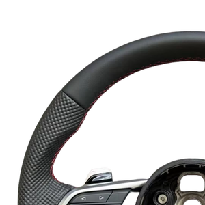 Volante Deportivo de Cuero Personalizado para <span class=keywords><strong>Audi</strong></span> TT A3 A4 B6 B8-B9.5 Serie RS, 3 Radios, 40 mm de Diámetro - Product Image 3