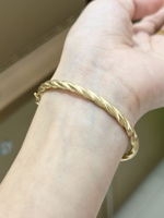 Bracelet en or véritable 18 carats Lerca Fashion AU750, bracelet torsadé en or véritable 18 carats, bijoux en or véritable pour femmes