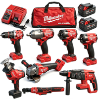 Ensemble d'outils Milwaukee 18V sans fil, sans balais, multifonctionnel 11 en 1, tournevis électrique, outil à percussion, ensemble combiné