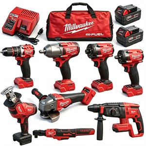 Juego de Herramientas <span class=keywords><strong>Milwaukee</strong></span> de 18 V, Juego Combinado de Herramientas Eléctricas Multifuncionales Inalámbricas de 11 en 1 con Atornillador Eléctrico sin Escobillas - Product Image 1