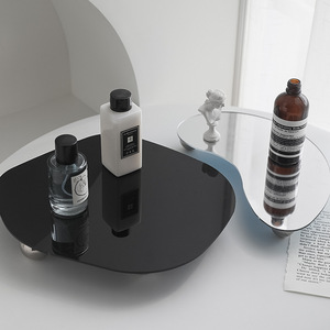 <span class=keywords><strong>Plateau</strong></span> décoratif en acrylique sur <span class=keywords><strong>pied</strong></span>, <span class=keywords><strong>plateau</strong></span> en acrylique noir irrégulier pour parfum, coiffeuse, <span class=keywords><strong>plateau</strong></span> de rangement pour maquillage et bijoux - Product Image 1