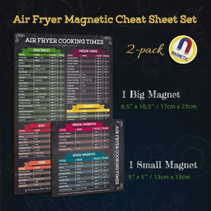Juego de láminas magnéticas para freidora de aire, Juego de 2 unidades, tabla de tiempo de cocina, pegatina magnética - Product Image 3
