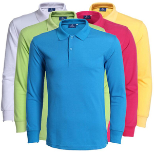 Polo a Maniche Lunghe Personalizzabile con Logo, CVC 60% Cotone, Peso Elevato 260g, <span class=keywords><strong>T</strong></span>-<span class=keywords><strong>Shirt</strong></span> Polo a Maniche Lunghe da <span class=keywords><strong>Uomo</strong></span> - Product Image 5