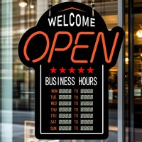 Gran iluminado para negocios Programa ovalado Control de tiempo Hora Abierto Led Business Sign