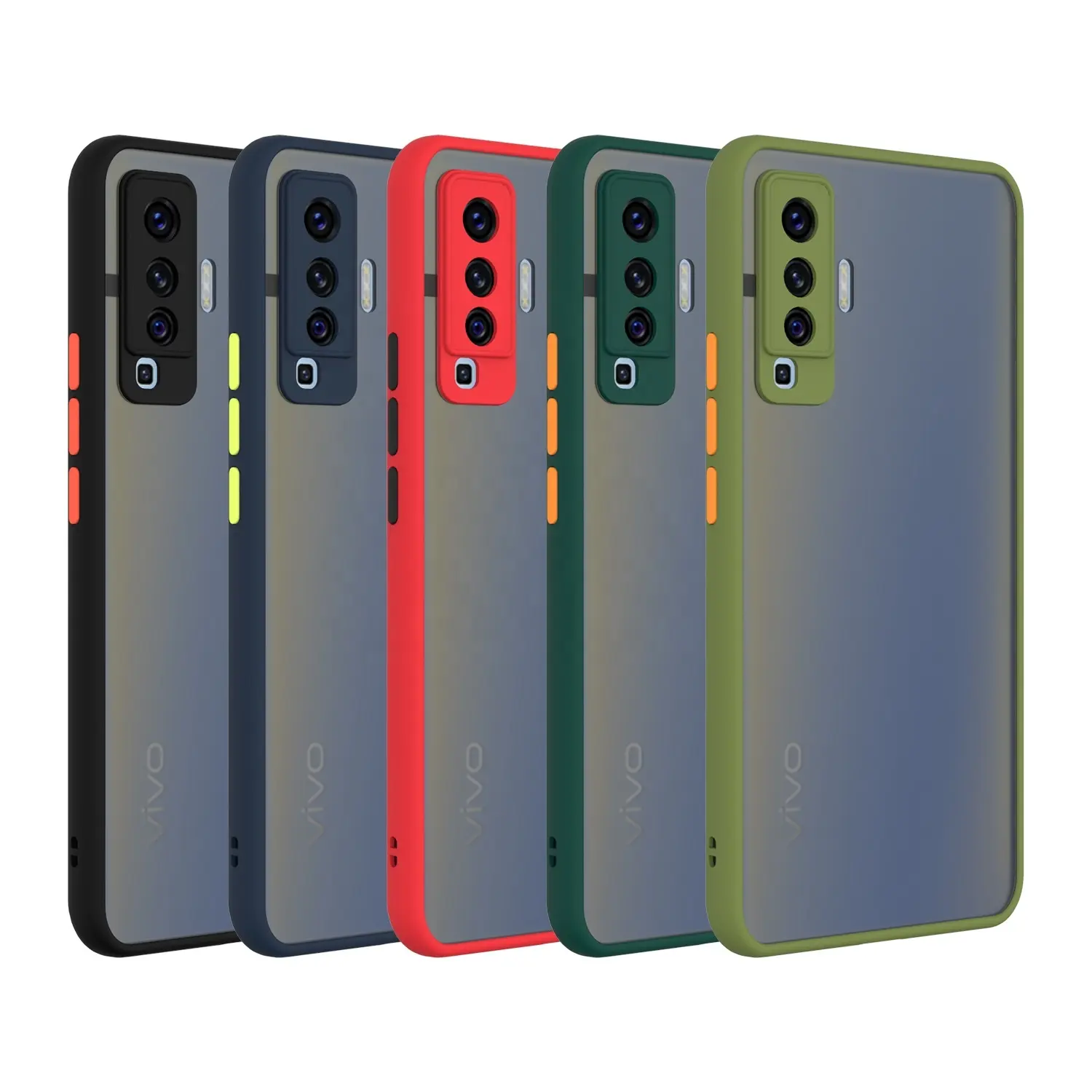 Phone Case Mold Custom Design Smoke Matte Cellphone Cover PC TPU Handphone Accessories for vivo X50 X30 Pro S6 5G iQOO Neo 3 V19