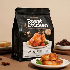 Bolsas de pollo asado de papel de aluminio Kraft con cremallera para microondas - Product Image 1