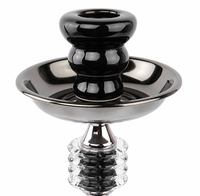 Chicha allemande portable en verre à quatre tuyaux, finition miroir, ensemble de fumage en forme de goutte d'eau