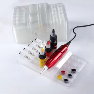 Bandeja de tinta para tatuajes al por mayor, 25 unidades, soporte para cartuchos y agujas, soporte para máquina, bandeja desechable para suministros de tatuaje, bandeja de limpieza para estudio - Product Image 1