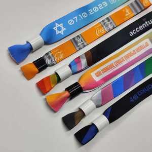 ZP-Custom Durável Fita De Cetim Tecido Pulseira Com Fio De Ouro Tecido Jacquard Confortável Bloqueio Seguro para Festa Show - Product Image 3