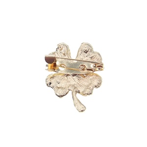 2,8*2,1 cm buena suerte encanto verde cuatro hojas trébol bebé colorido Rhinestone cristal Pin broche - Product Image 6