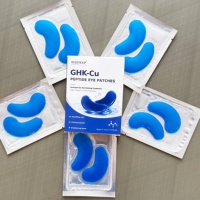 Patchs hydrogel GHK-CU à la caféine et aux peptides de cuivre bleu pour les yeux gonflés et les cernes – Masque coréen pour le contour des yeux