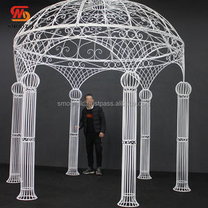 SMOOTH Outdoor Luxury <b>Wedding</b> Canopy Chuppah Mandap Backdrop Stand White Metal Round <b>Frame</b> Arch Chuppah - Product Image 5