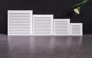 Grille d'aération carrée en aluminium blanche avec diffuseur d'air de plafond et filet anti-insectes en nylon pour CVC - Product Image 1