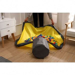 Free Sample Toy Storage <b>Bag</b> <b>Basket</b> Kids Play Mat Foldable Toy Storage <b>Bag</b> for Easy Clean Up - Product Image 5