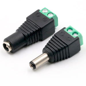 1 Pin DC 5.5*2.1/5.5*2.5 Power Electric <b>Plug</b> Line Column <b>12V</b> Male and Female Butt Green Conversion Wire Connector - Product Image 1
