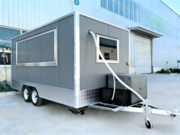 Camion de restauration mobile multifonctionnel en acier inoxydable SANSHELL, pour la vente de glaces, de fast-food et de cuisine, remorque de vente au détail