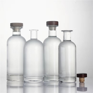 Bouteille en <span class=keywords><strong>verre</strong></span> Oslo <span class=keywords><strong>50cl</strong></span> 70cl 75cl pour spiritueux, liqueurs, avec bouchon en liège doré ou argenté, couleur noire mate pulvérisée, en stock, emballage en vrac - Product Image 3