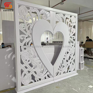 Fondo Acrílico Personalizado con Forma de Corazón Hueco y Rectangular para Bodas, Cumpleaños y Aniversarios, Decoración Desmontable - Product Image 4