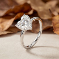 Anillo de compromiso de lujo con diamante cultivado en laboratorio VVS, certificado IGI, en forma de corazón, diamante hecho en laboratorio, joyería personalizada para mujer