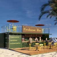 Moderne 2 étages Mini Fitted bar Container Restaurant Food 20 pieds 40 pieds avec cuisine équipée Design Assembler