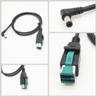 Câble spiralé USB 12V/24V alimenté, conception OEM, mâle vers mâle RJ50, pour scanner Datalogic