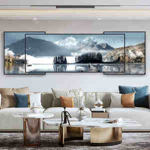 Trittico di arte moderna Trittico di cristallo dipinto sovrapposto tela appeso a muro per soggiorno decorazione divano sfondo - Product Image 3