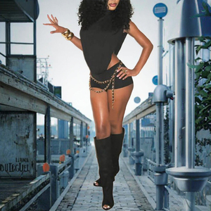 Mono de Verano Moderno y Cómodo, Tejido de Punto, Diseño Sólido, Cierre de Cremallera, Estilo Urbano Informal para Vacaciones, Varios Colores y Tallas - Product Image 3