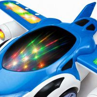 Meilleures ventes : Jouet avion électrique à piles, rotation à 360°, LED clignotantes, bleu et blanc lumineux