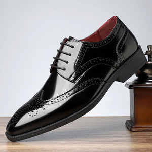 Zapatos Oxford de cuero genuino para hombre, con punta en pico, con cordones, para oficina, para todas las estaciones, combinación de colores, envío directo. - Product Image 3