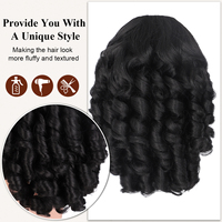 Extensions de cheveux synthétiques en queue de cheval à clipser, style Afro Loose Wave, pour femmes noires