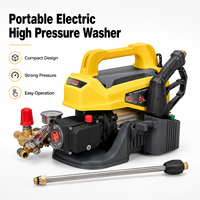 Nettoyeur haute pression automatique portatif jaune citron 220V, peut laver les voitures et les sols