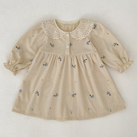 Vêtements pour bébé printemps 2-7 ans Robe de fête pour fille Broderie fleur Automne Robes de princesse pour enfants Vêtements pour filles Robe de sœur