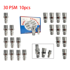 Conector Neumático de Acoplamiento Rápido Autoblocante Tipo C de Acero, Tamaños PSM 20, 30, 40 - Product Image 1