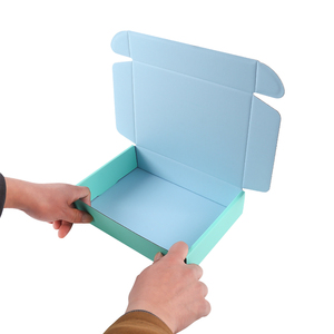 Wholesale Hard Blue Cardboard Paper Mailing Apparel <strong>Box</strong> Portable Custom Logo Printed Corrugated Shipping <strong>Cosmetic</strong> <strong>Box</strong> - Product Image 3