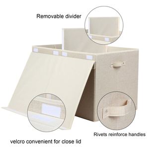 26"x17" X17" <b>Large</b> Toy Storage Box with Lid, Sturdy Toys Storage Chest <b>Bin</b> Organizer Basket with Dividers for Kids - Product Image 5