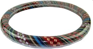 Housse de volant de voiture Istn Medium en toile de lin épaisse de style ethnique <span class=keywords><strong>OLIVER</strong></span>, antidérapante et absorbant la transpiration (14,5"-15" D) - Product Image 4