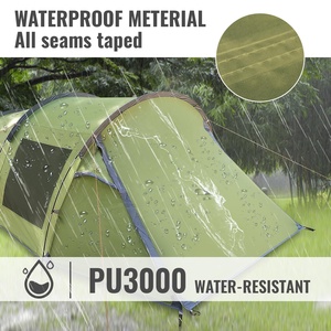 Tente familiale double couche pour 3-4 personnes avec véranda, imperméable quatre saisons, installation rapide pour le camping, la randonnée et les voyages - Product Image 2