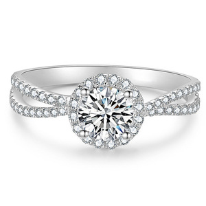 Bague de fiançailles élégante en moissanite style tournesol pour femme, bijou de doigt tendance - Product Image 4