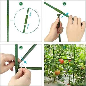 Treillis de jardin multifonctionnel en acier à revêtement vert déformable Plantes Légumes Grimpants Support triangulaire en fer - Product Image 3