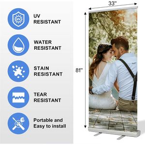 Custom Aluminum Frame Pop Up Display Sign Roll Up Retractable Standing Banner with <b>Stand</b> for Events Promotion Advertising - Product Image 2
