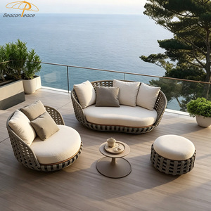 Canapé de jardin en rotin tressé de luxe pour hôtel moderne, mobilier d'extérieur en corde, pour <span class=keywords><strong>salon</strong></span>, chambre et hall - Product Image 4