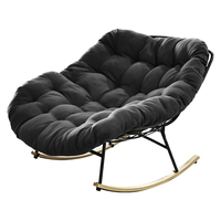 Chaise lune à bascule moderne et portable avec coussin, structure en acier légère et imperméable, mobilier de jardin extérieur – Offre spéciale