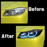 Phare LED RGB E90 E91 Série 3, Phare Modifié DRL 2005-2012 avec Animation de Démarrage, Mise à Niveau Lampe Avant Colorée pour BMW