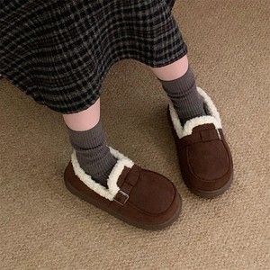 XIXITIAO Women's Winter Outdoor Shoes Lamb Wool <strong>Loafers</strong> Anti slip Outdoor Casual Shoes Retro Comfortable Student <strong>Loafers</strong> - Product Image 4